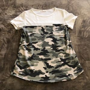 Women’s Camo Colorblock Pocket Top